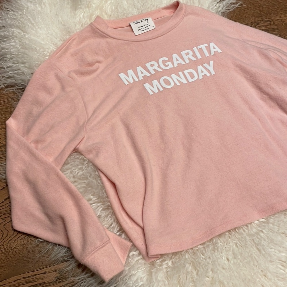 Pink soft Margarita Monday sweater